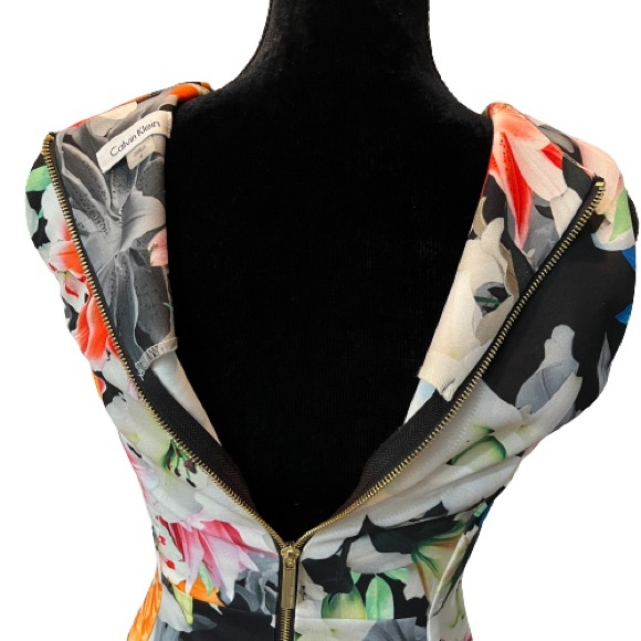 Calvin Klein Lily Floral Black Sleeveless Dress - Picture 5 of 5